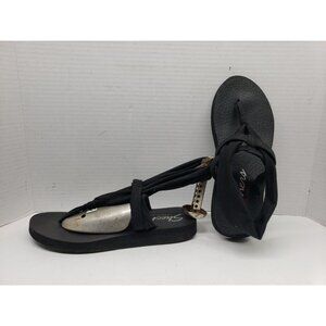 Skechers Sandals Slingback Women’s Size 7 Yoga Foam Meditation Black Fabric